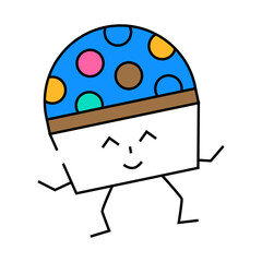 disco ball character retro music line icon vector. disco ball character retro music sign. isolated symbol illustration