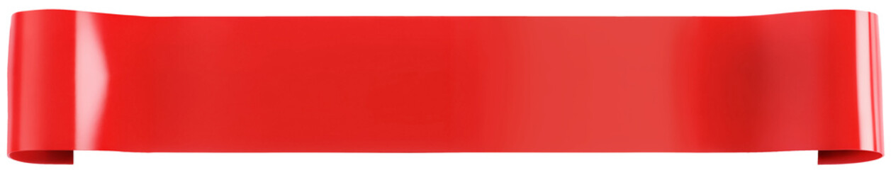 Symmetrical red ribbon banner isolated on transparent background