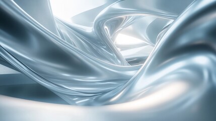 Obraz premium Abstract Silver Drapery with Light and Shadows