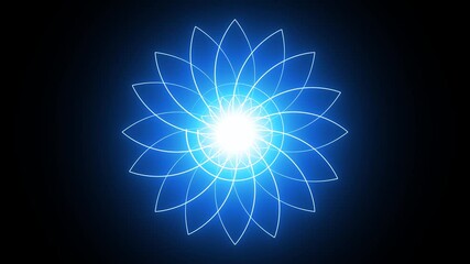 abstract blue neon colors mandala art design background footage