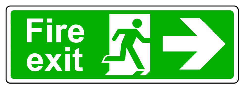 Fire exit right sign