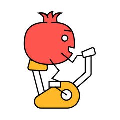 grenades fruit fitness character line icon vector. grenades fruit fitness character sign. isolated symbol illustration