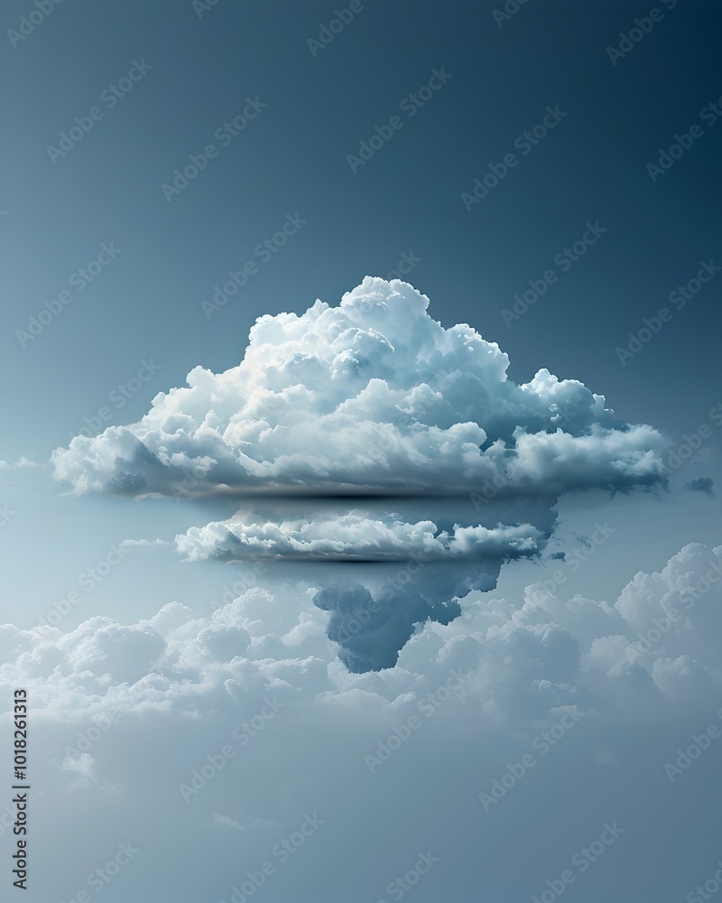 Poster multilayered cloud symbolizing the complexity of cloud computing services