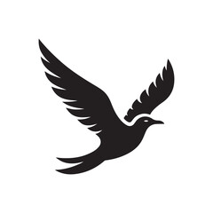 Obraz premium seagull of a silhouette vector art 