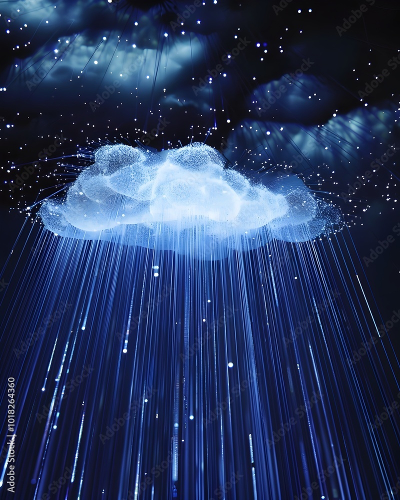 Sticker fiber optic cloud high speed data transmission in cloud computing networks