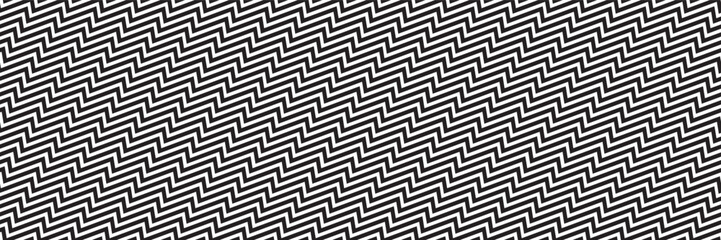 Bw diagonal zigzag stripes seamless pattern. Broken lines in the form of lightning. Endless thunder bolt bg. Simple vector bg