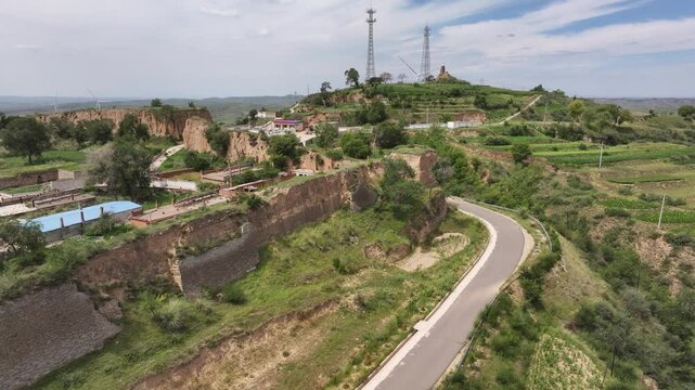 view of loess plateau in shanxi