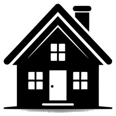 Minimalist House Silhouette.  Home Silhouette.