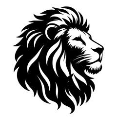 Lion silhouette isolated on white background.