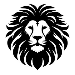 Lion silhouette isolated on white background.