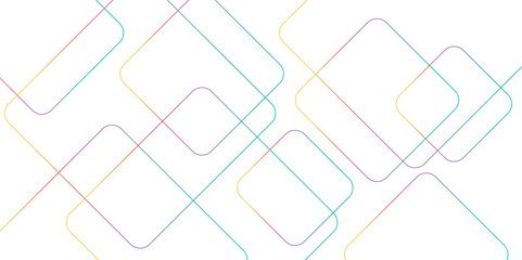 Modern and minimal concept colorful lines abstract square background. Geometric pattern with layers of transparent material in squares shapes template design for business, presentation, banner.