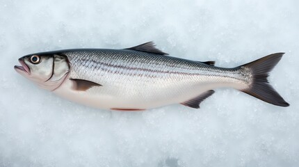 Obraz premium Freshly Caught Fish Resting on Ice at a Fishing Spot During Winter Season