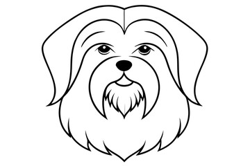 Cute Shih Tzu Outline Drawing for DIY Coloring Projects
