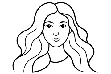 Detailed Woman's Portrait in Black and White for Mindful Coloring Pages
