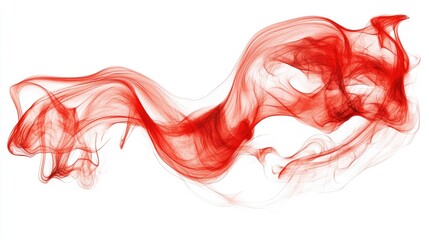 Fototapeta premium Dynamic red fire flames dancing and swirling in motion, isolated against a white background, representing intense energy