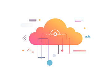 An icon of a cloud network typically features a cloud shape with interconnected lines or nodes extending from or within it, symbolizing data flow and connections between various devices or servers in 