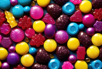 Fototapeta premium colorful close displaying variety textured candies bold hues eye catching arrangements highlighting sweet discoveries, rainbow, lgbtq, lgbt, pride, love