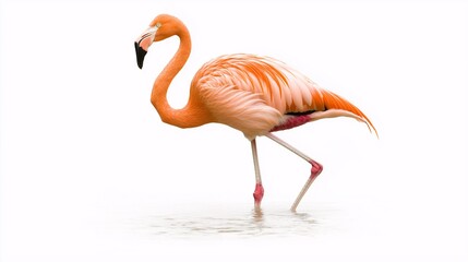 Obraz premium Elegant Flamingo Standing in Shallow Water