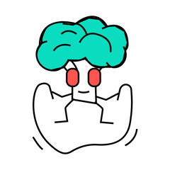 broccoli fruit fitness character line icon vector. broccoli fruit fitness character sign. isolated symbol illustration