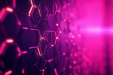 Technology hexagonal background with light effects 