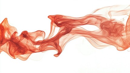Fototapeta premium Fiery red flames captured in motion, isolated on a white background, with intense energy and swirling shapes creating a sense of heat