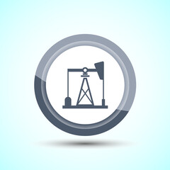 Oil Pump Icon Design Illustration, Industrial Icon For Apps and Websites, Gray Color Button Design