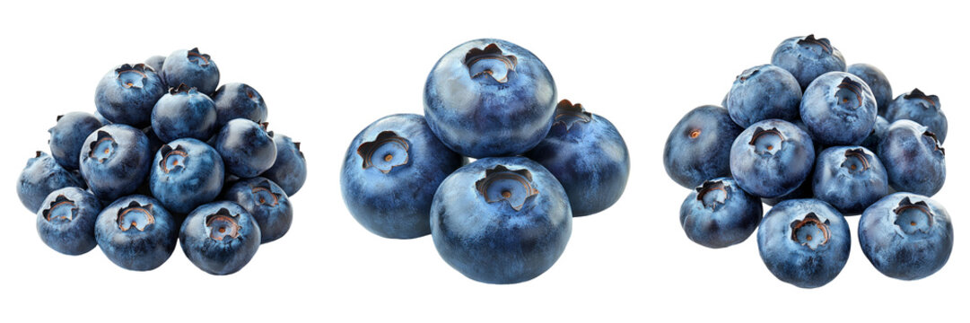 Blueberry fruit isolated on transparent PNG background image perfect for food-themed illustrations or fruit designs