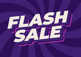 Flash sale. Text effect in 3D style for digital or pint promotion