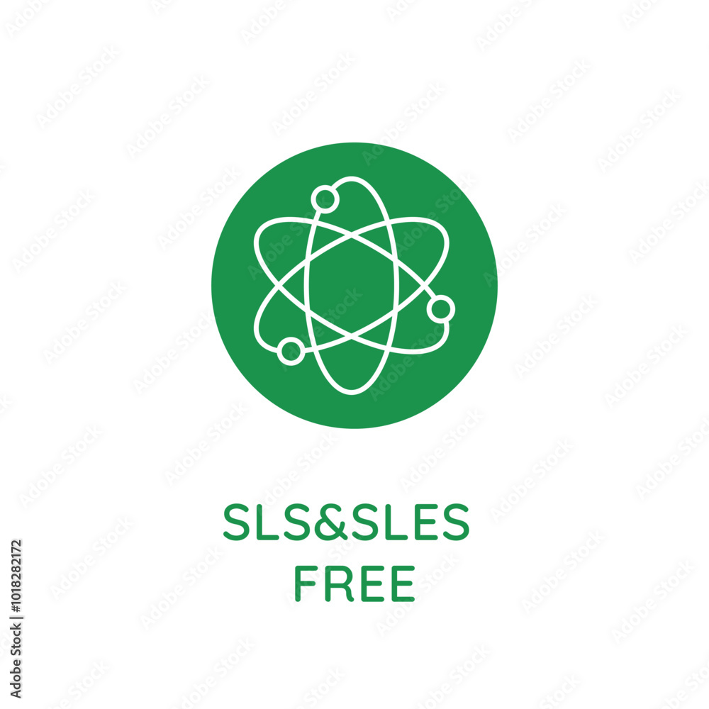 Poster Vector line design element, badge and icon for food and cosmetics packaging in mono linear style - sls and sles free
