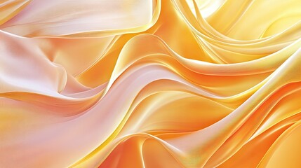 Golden abstract waves undulating in a fluid motion, forming a luminous and dynamic background with soft gradients