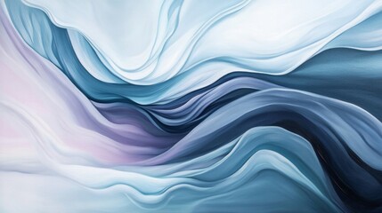 Obraz premium Abstract Painting with Blue and Purple Swirling Waves