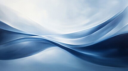 Obraz premium Abstract Blue and White Swirling Canvas