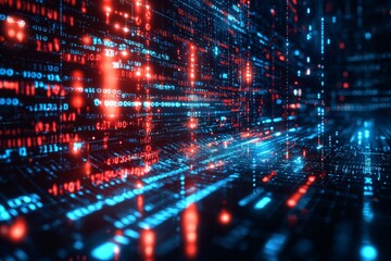 Obraz premium Digital Technology background of data and network