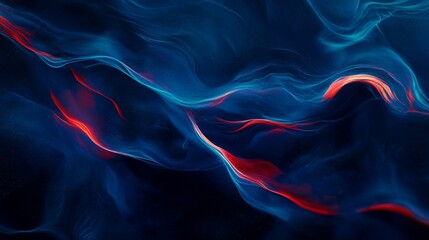 Obraz premium Abstract Blue and Red Swirling Light Streaks on a Dark Background