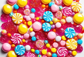 vibrant display colorful candy assortment featuring kaleidoscope bright wrappers eye catching treats various shapes sizes, rainbow, lgbtq, lgbt, pride, love