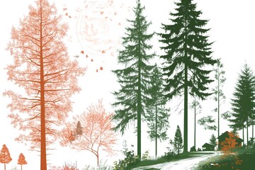 Forest Pathway with Autumnal Colors