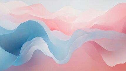 Abstract Pastel Landscape with Wavy Lines and Gentle Hills
