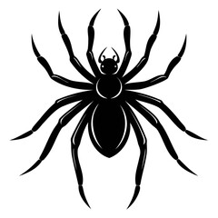 Black widow spider black silhouette vector art illustration Isolated on Transparent background