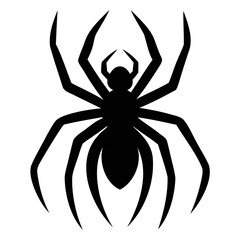 Black widow spider black silhouette vector art illustration Isolated on Transparent background