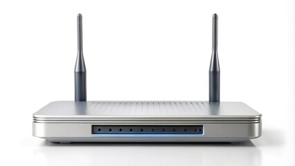 Fototapeta premium Modern wireless internet router isolated on white background