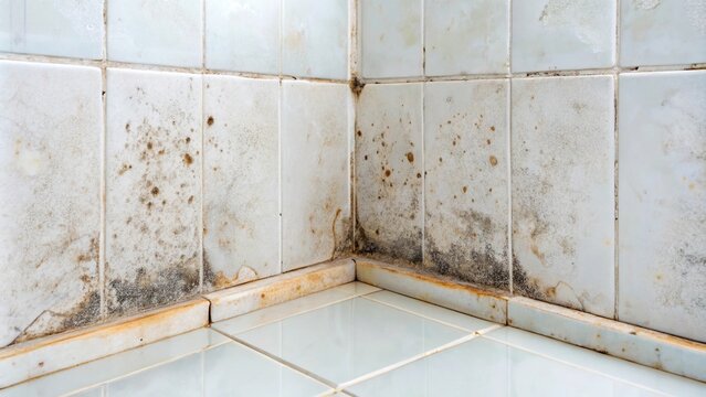 Mold growth in bathroom corner