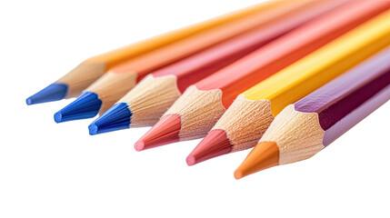 colorful wooden crayons transparent background