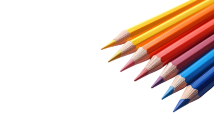 colorful wooden crayons transparent background