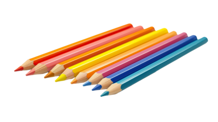 colorful wooden crayons transparent background