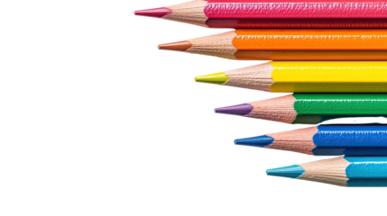 colorful wooden crayons transparent background