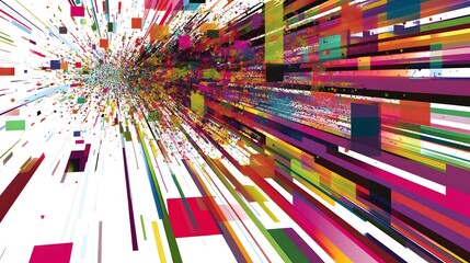 Abstract Colorful Geometric Shapes Background   Digital Art