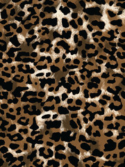 Seamless Endless Hand Painting Watercolor Abstract leopard Animal Skin Geometric Print Pattern Colorful Tie Dye Background
