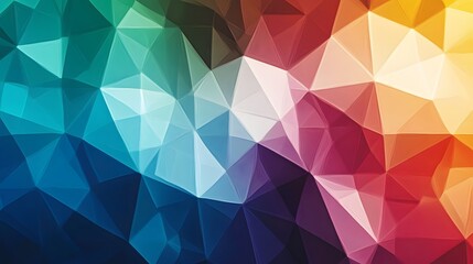 Obraz premium Abstract Low Poly Geometric Background with Teal Red and Yellow Triangles