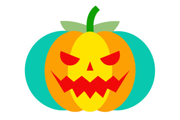 Cartoon Pumpkin Face SVG for Halloween Invitations and Posters
