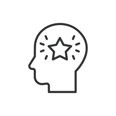 Creativity, in line design. Creativity, imagination, inspiration, innovation, idea, brainstorming, artistic on white background vector. Creativity, in line design editable stroke icon